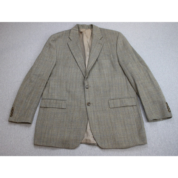 Lauren Ralph Lauren Blazer Mens 44L Herringbone Wool 2 Button Single Breasted - Picture 3 of 11
